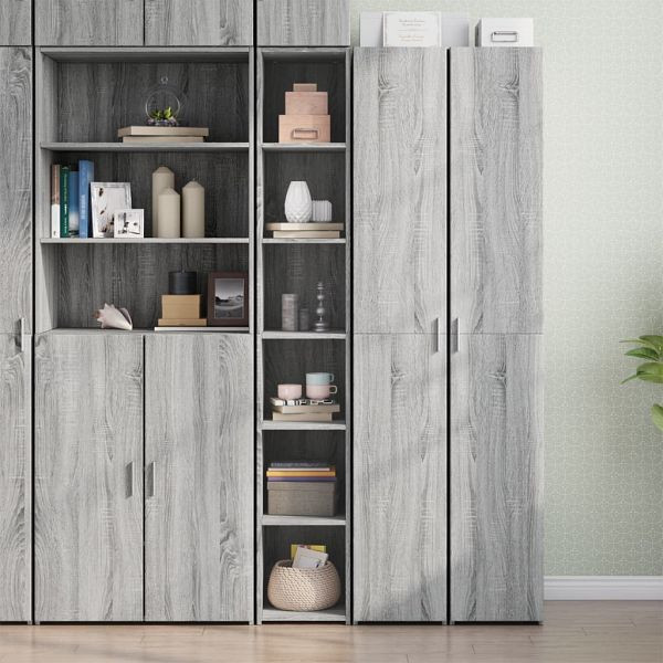 vidaXL Highboard Grau Sonoma-Eiche 30x41x185 cm Holzwerkstoff, 846416