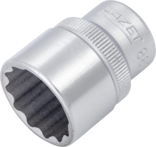 Hazet Steckschlüsseleinsatz, Doppelsechskant, Vierkant hohl 10 mm (3/8 Zoll), 18 mm, Mit Rändelung, 880Z-18