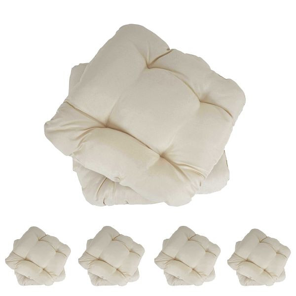 Mendler 10er-Set Sitzkissen Dublin, Stuhlkissen Kissen, 41x38x8cm, creme, 37609+37609+37609+37609+37609