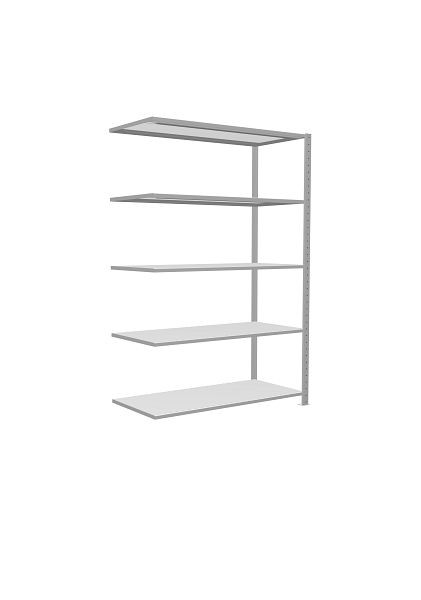 Schulte Anbauregal, Steckregal MULTIplus150, 2000 x 1300 x 600 mm, 5 Fachböden, Kreuzstrebe, RAL 7035 lichtgrau, 32665-130