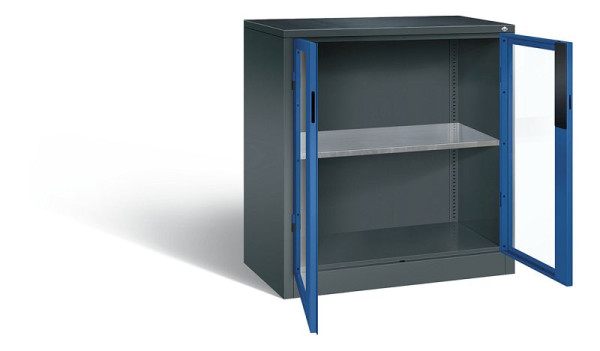 C+P Werkzeugschrank Acurado, H1000xB930xT500mm, Farbe: Anthrazitgrau / Enzianblau, Muldengriff, 8821-0552 S10010