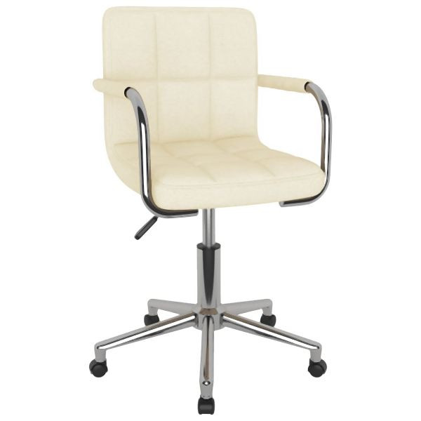 vidaXL Esszimmerstuhl Drehbar Creme Stoff, stilvoll, 3088157