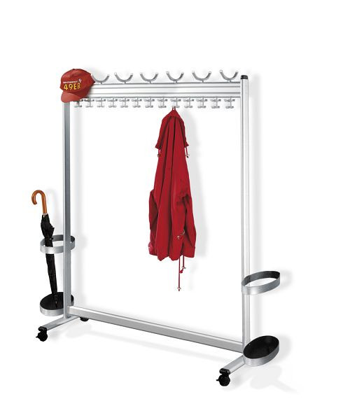 Kerkmann Reihengarderobe Multiline, B 1400 x T 400 x H 1700 mm, Aluminium, 31675485