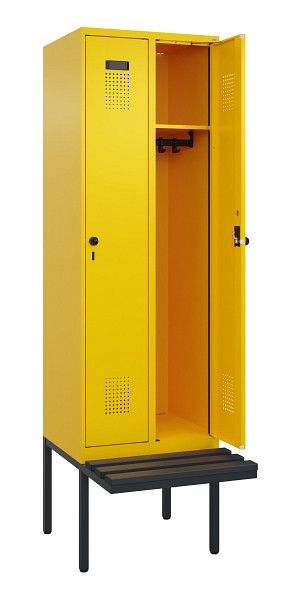 C+P Spind Evolo PLUS, 2 Abteil, 2120x600x815mm, 1023/1023, Drehriegel, Material Sitzfläche Kunststoff, 0490407-20 S10076