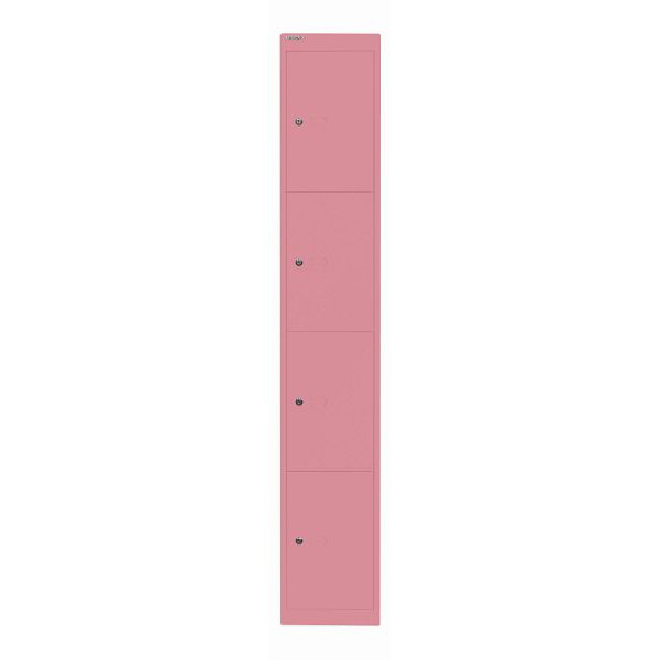 Bisley Schließfachschrank Office, 4 Fächer, Tiefe 305 mm, 601 pink, CLK124601