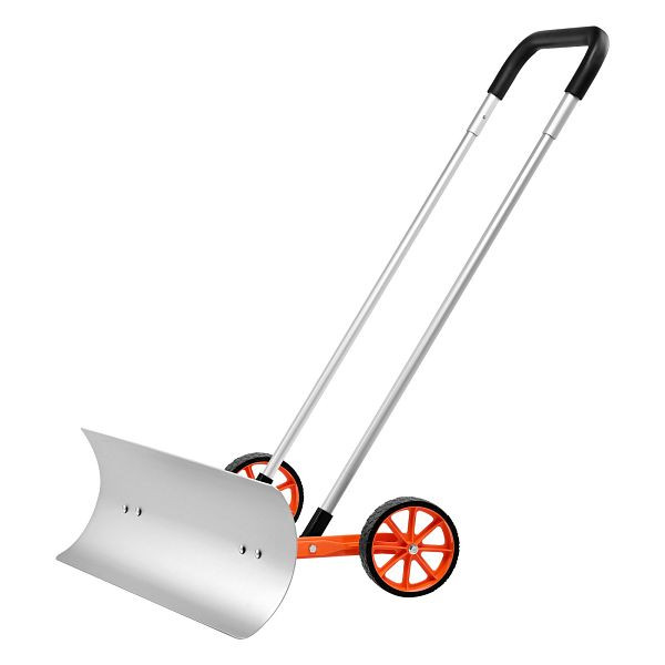 VEVOR Schneeschieber mit Rädern 74,5cm mit breiter Klinge, U-förmiger Griff Seitenwinkel von 15° Ideal für Schulen Krankenhäuser Parks, XCGTC30INCH18FGIMV0