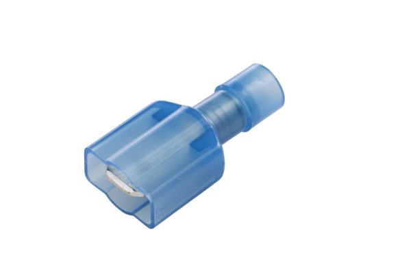 HELLA Leitungsverbinder, mit Staubschutz, blau, von: 1.5mm², bis: 2.5mm², Flachstecker, 6,3 x 0,8, 8KW 744 704-003