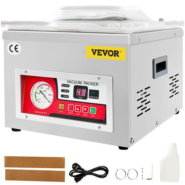 VEVOR Vakuumierer Kompakter Profi-Kammervakuumierer DZ-260A 6,5 cbm/h 180W Motor, TSZK6CBMH220VZDP7V2