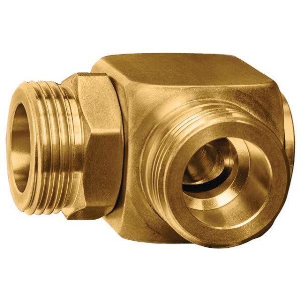 GEKA plus Winkeldreharmatur 90Gr. 1" 2x AG G1 MS zu Nr. 42.9000.9, 42.9010.9, 42.9000.20