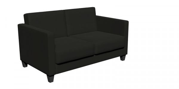 SETRADA 2-Sitzer Sofa, Kunstleder, schwarz, 136 x 82 x 80 cm, LE-SE01-2P-KL-PRO-SW