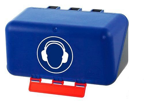 DENIOS Minibox zur Aufbewahrung von Gehörschutz, blau, 119-581