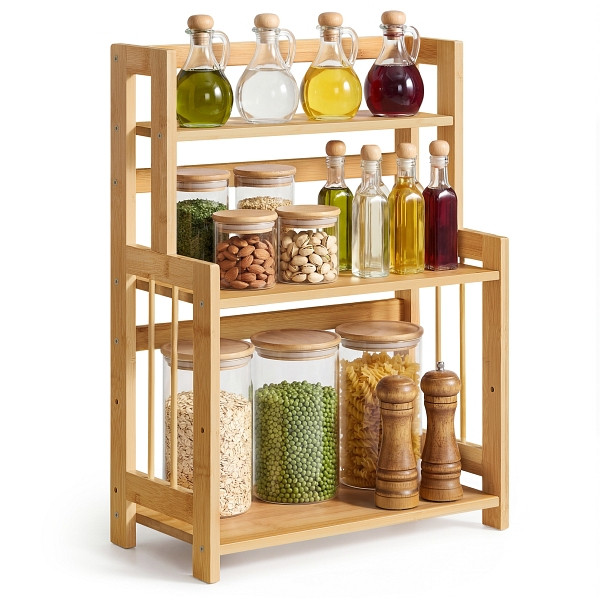 SONGMICS Gewürzregal, Naturbeige, 41x18,6x53,5 cm, OFS047Y101