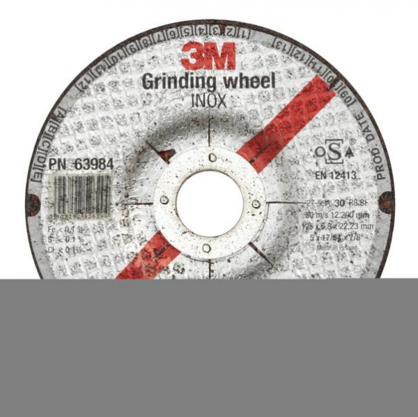 3M Schruppscheibe INOX, 125 mm, 6,8 mm, 22,23 mm, Typ 27, VE: 40 Scheiben, 7000038413