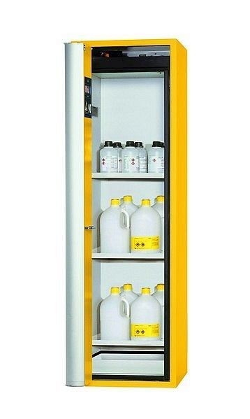 asecos Sicherheitsschrank S-PHOENIX Vol.2-90, S90.196.060.FDAC in sicherheitsgelb RAL 1004 mit 3x Fachboden (Stahlblech), 30235-002-30252