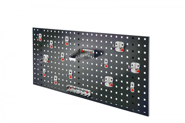 Kappes RasterPlan / ABAX Lochplatten Einsteigerset 5, RAL 7016, 1 x Lochplatte H 450 x B 1000 mm, 1 x Werkzeughaltersortiment 15-teilig, 3324.01.1008