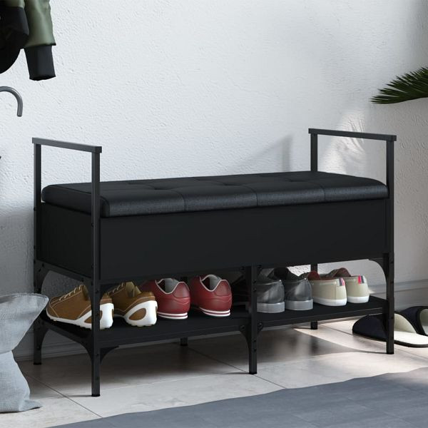 vidaXL Schuhbank Schwarz 85,5x42x57,5 cm Holzwerkstoff, 835229