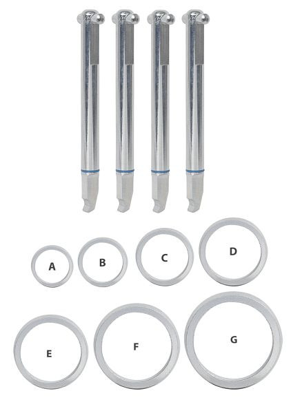 KUKKO Ersatzhaken breit mit Ringen (blau), Hakenlänge K-70: 156 mm, VE: 4 Stück, 70-022-S