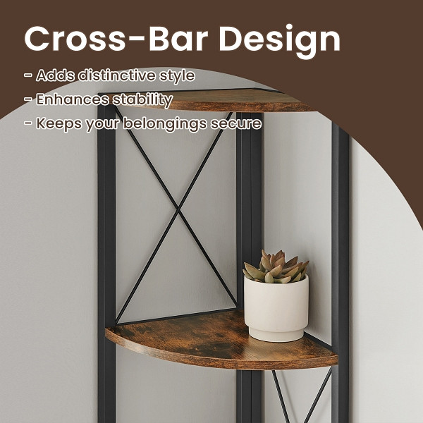 SONGMICS Eckregal, Schwarz, 30x30x160 cm, LLS805B01
