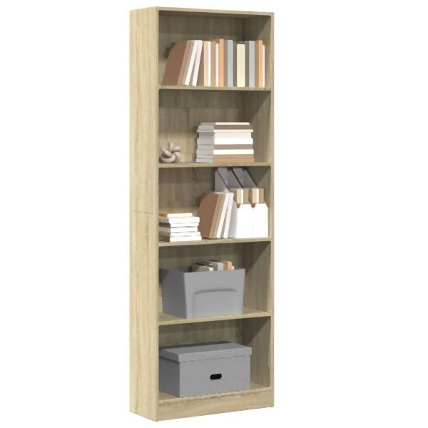 vidaXL Bücherregal Sonoma-Eiche 60x24x176 cm Holzwerkstoff, 857823