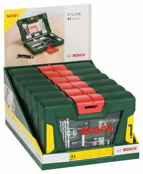 Bosch V-Line Box, Bohrer- und Bit-Set, 41-teilig, Winkelschrauber, VE: 6 Stück, 2607017305