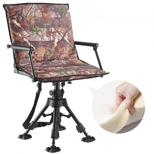 VEVOR Faltstuhl Campingstuhl mit Armlehnen, höhenverstellbar (158 kg), 360° drehbar, 420-625 mm Sitzhöhe für Outdoor, CGZDKDFSKCYTSR6TK001V0