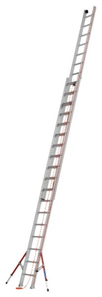 HYMER Seilzugleiter, zweiteilig, 2x18 Sprossen, Länge eingefahren 5,30 m / ausgefahren 9,22 m, 605136