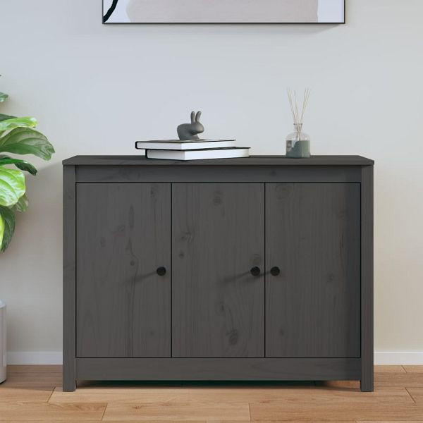 vidaXL Sideboard Grau 100x35x74 cm Massivholz Kiefer, 814561