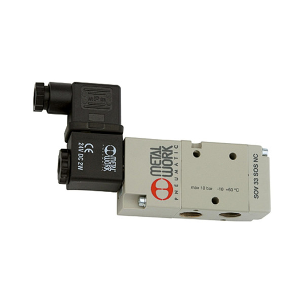 Metal Work 3/2-Wegeventil, elektropneumatisch, monostabil, G 1/8, stromlos geschlossen, 110 V AC, 145853