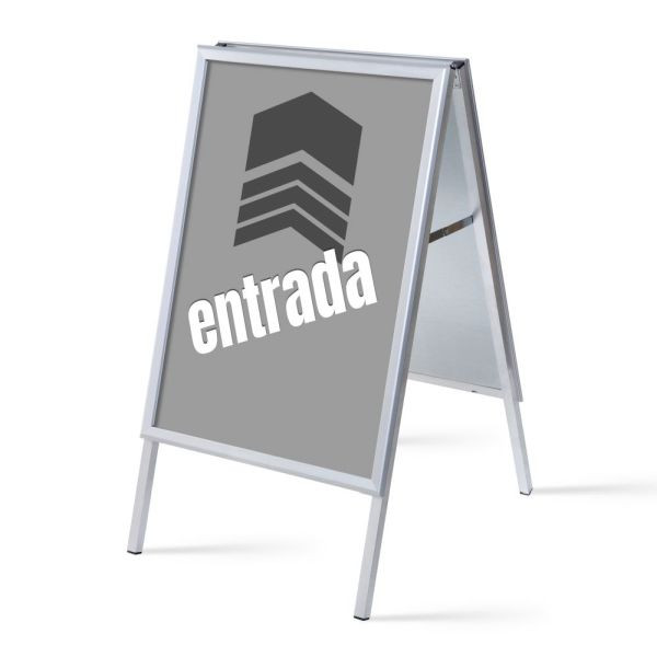 Showdown Displays Kundenstopper A1 Komplettset Eingang Grau Spanisch, ZPA1G32MEI266