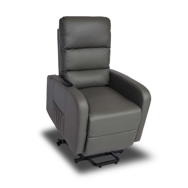 Mendler Fernsehsessel HWC-K62, Sessel Relaxsessel TV-Sessel Liege, Liegefunktion Aufstehhilfe, Metall Kunstleder, grau, 94704