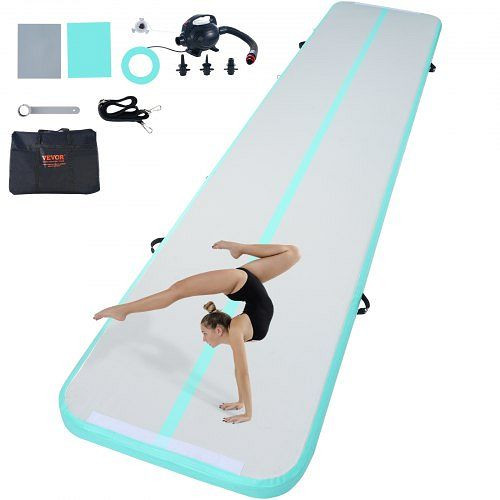 VEVOR Gymnastik-Luftmatte, mit Elektrischer Pumpe, 498 x 101 x 10 cm Grün, ZFXKKFQD16FTPLJADV2