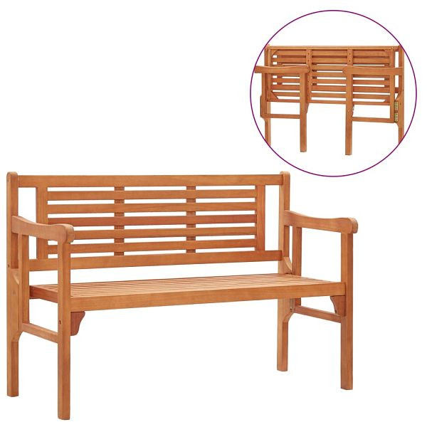 vidaXL Gartenbank Klappbar 120 cm Massivholz Eukalyptus, 47293