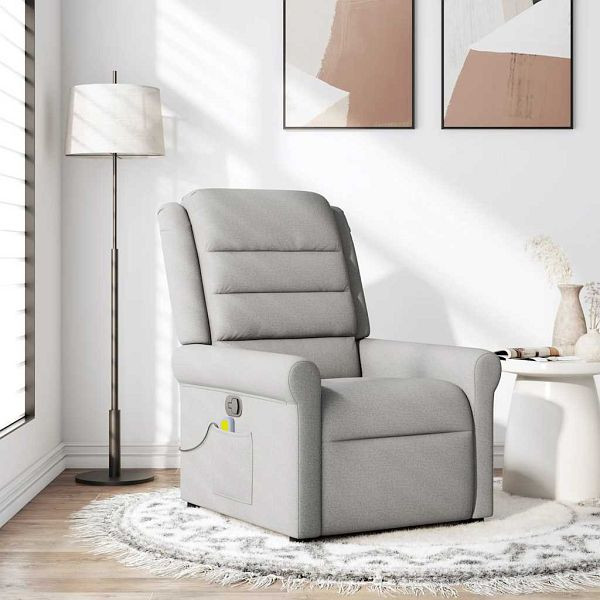 vidaXL Massagesessel Wolkengrau Stoff, 4015655, 8721158336613