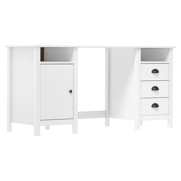 vidaXL Schreibtisch Hill Weiß 150x50x74 cm Massivholz Kiefer, 289000