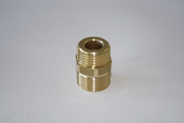 ELMAG HD-Doppelnippel 'Messing', AG 1/2' x AG 22x1,5, bis 250 bar, max. 90°C, 42219