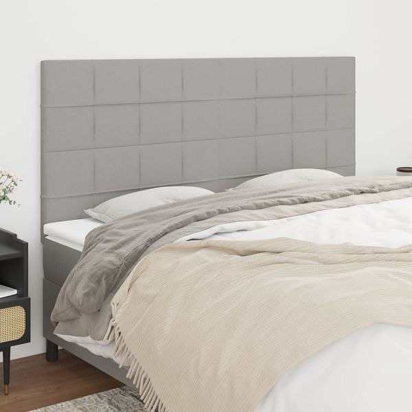 vidaXL Kopfteile 4 Stück Hellgrau 80x5x78/88 cm Stoff, 3116338