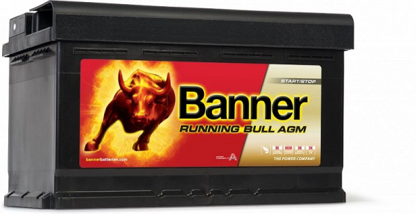 Banner PKW Batterie Running Bull AGM 580 01 Batterie in Vliestechnik für Premium Start/Stop Anwendung, 016580010101