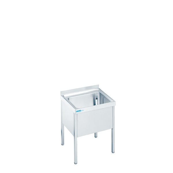 CHROMOnorm Standausguss, Tiefe 500mm Länge 500mm, Ausgussabdeckung mit Unterbau, ST0505C1000