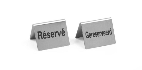 Hendi Tischschild "Gereserveerd", VE: 4 Stück, LxBxH: 50x35x40 mm, 663929