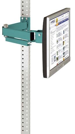 Manuflex Monitorträger für UNIVERSAL und PROFI mit 500 mm-Doppelgelenk, VESA-Adapter 75 mm, in Wasserblau RAL 5021, Wasserblau, ZB3638.5021