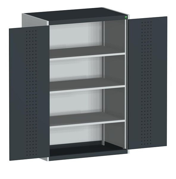 bott cubio Flügeltürschrank bestückt mit 3 Fachböden BxTxH: 1050 x 525 x 1600 mm, RAL 7035/7016, 40013086.19V