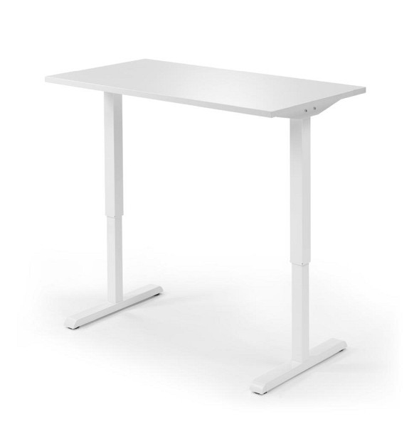 Deskin Sitz-/Stehtisch MULTI M, Dekor weiß, Gestell weiß, B 1200 x T 650 x H 715 - 1205 mm, 330465
