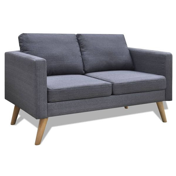 vidaXL Sofa 2-Sitzer Stoff Dunkelgrau, 242220, 8718475941507