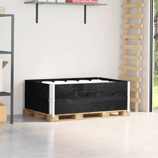 vidaXL Paletten-Aufsatzrahmen 2 Stück Schwarz 120x180 cm Massivholz, 4010276