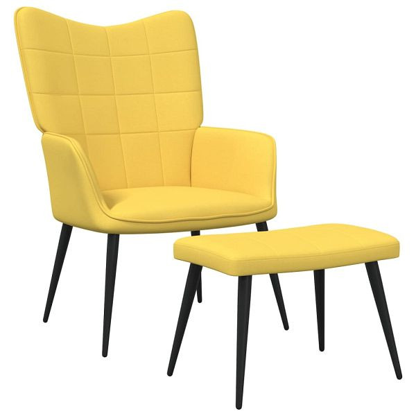 vidaXL Relaxsessel mit Hocker Senfgelb Stoff, Füllung: Schaumstoff, 327959