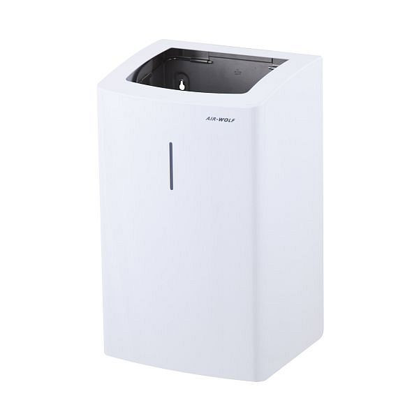Air Wolf Abfallbehälter mit 25 Liter Volumen, Serie Alpha, H x B x T: 431 x 265 x 224 mm, Edelstahl weiß, 60-133