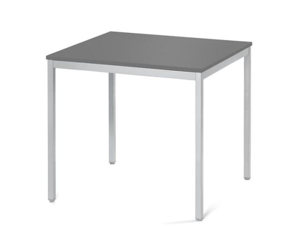 Deskin Konferenztisch PROFI MODUL, Platte Anthrazit, Gestell Alusilber RAL 9006, B 800 x T 800 x H 728 mm, 359366