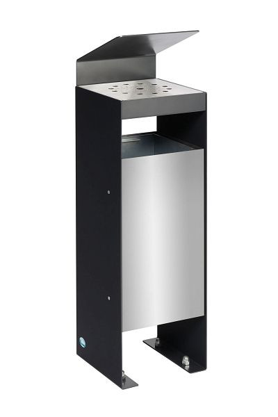 VAR Abfallsammler/Ascher mit Ascher Q 25 mit Lochblechabdeckung mit Dach, anthrazit, schwarzgrau, 21466
