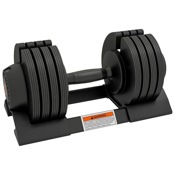 SPORTNOW Verstellbare Einzel-Hantel, 7/13/18/24 kg Kurzhantel mit Ablagefach, mit rutschfesten Griffen, A91-335V02BK