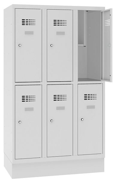 Eurobox Garderobenspind, 3 Abteile 6 Fächer, 400 mm, H:1450 mm, 0710-040302